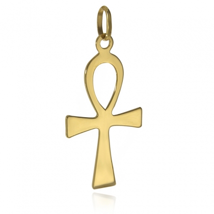 Złoty krzyż egipski diamentowana zawieszka próby 585